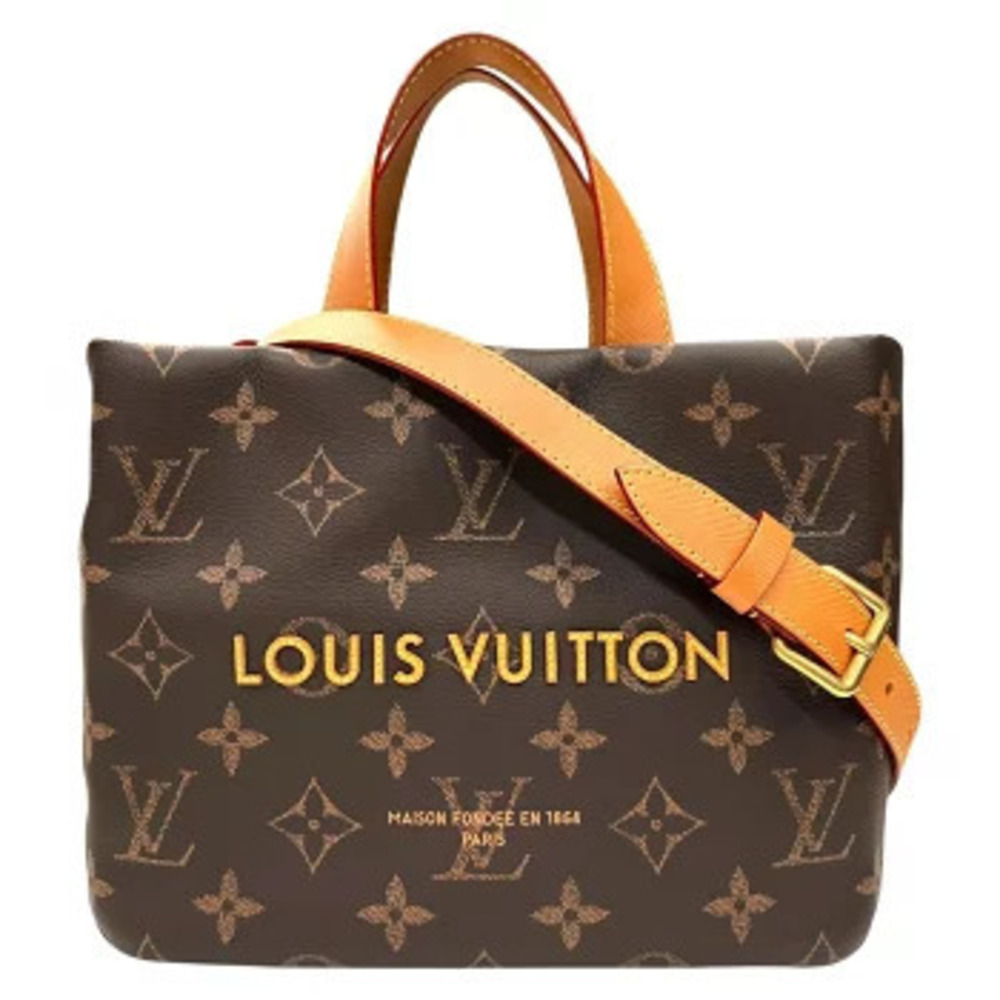 LOUIS VUITTON Shopper Tote Monogram Brown Shoulder Bag Handbag Leather